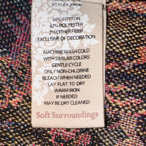 NWOT Soft Surroundings Autumn Evening Jacket Tapestry w Velvet Collar & Cuffs, L - Picture 11 of 12